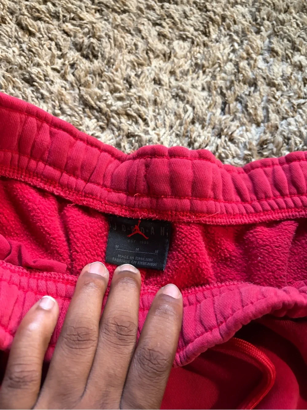 Jordan Red Fleece Jogger Pants